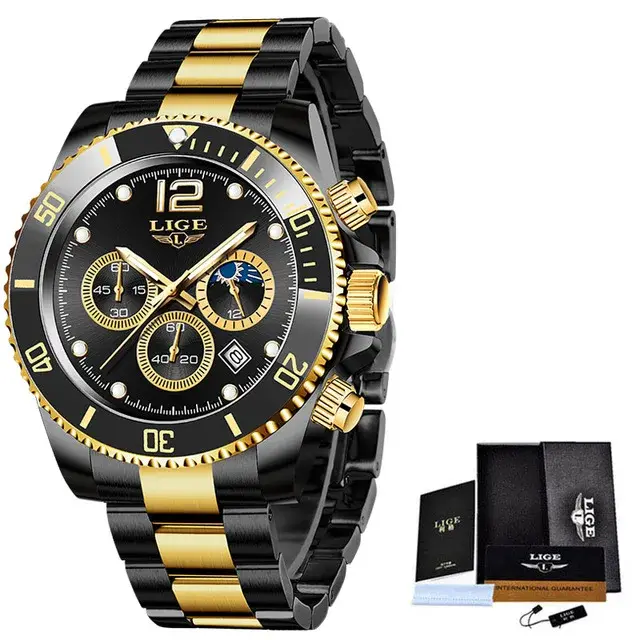 Montre de sport étanche en acier inoxydable pour homme