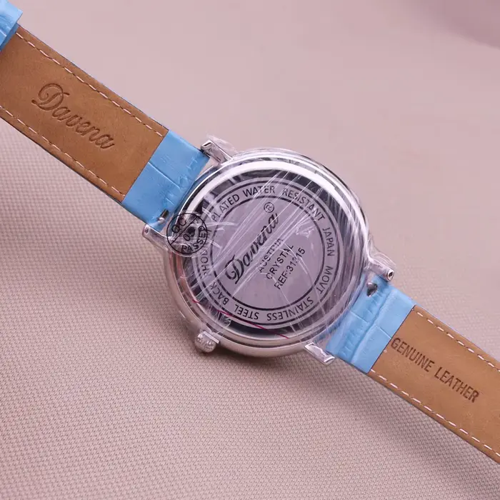 Davena Lady montre pour femme Spin cristal strass heures mode Bracelet en cuir véritable luxe fille anniversaire boîte-cadeau