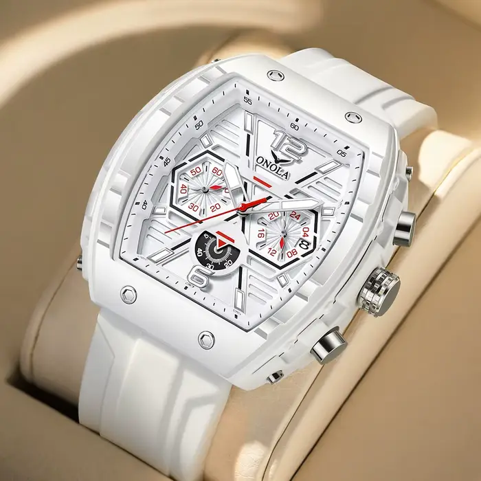 ONOLA luxe hommes montre à Quartz mode Silicone lumineux étanche