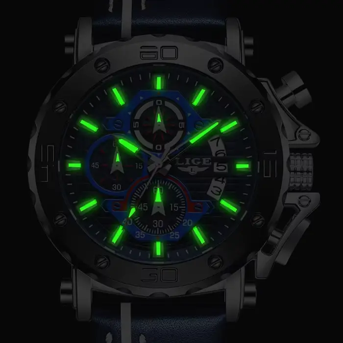 Montre LIGE 2025 Quartz Hommes Luxe Design Grand Cadran Élégant Occasions Spéciales