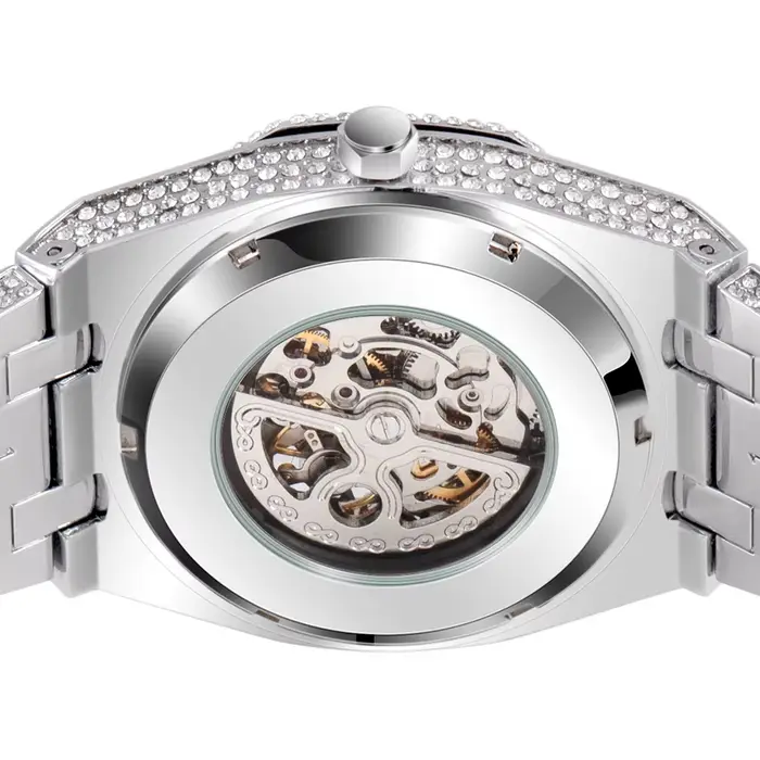 Montre mécanique UWIN acier inoxydable étanche pour homme avec mouvement automatique et bracelets en acier inoxydable bronze café rose occasions spéciales