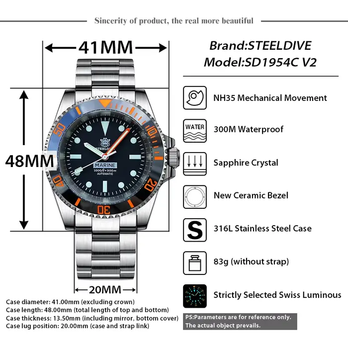 Montre Mécanique Watermesurost NH35 pour Homme