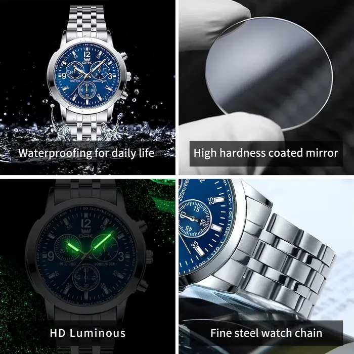 Montre OPK 6015 Design Classique Bracelet Acier Luxe Haut de Gamme Numérique Lumineuse Occasions Spéciales Homme Femme