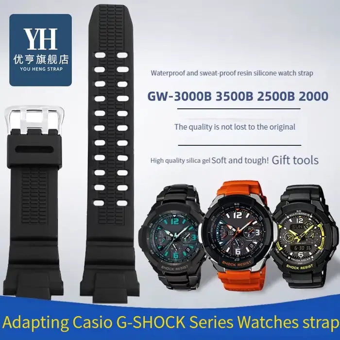 Bracelet de montre en Silicone noir Orange pour Casio G-SHOCK 5121 GW-3500B GW-3000B GW-2000
