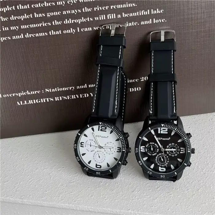 Montre-bracelet à quartz à grand cadran pour homme