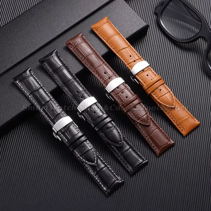 Bracelet de montre en cuir de veau véritable 16mm 18mm 19mm 20mm 21mm 22mm 23mm 24mm