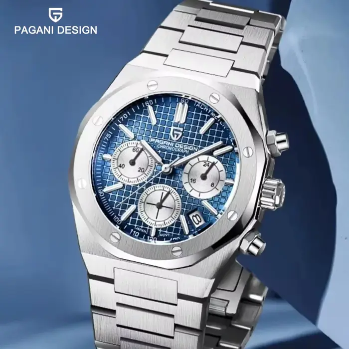 Montre Pagani Design PD1707 Quartz Luxe Homme Acier Inoxydable Bracelet Résistant à L'eau Occasions Spéciales