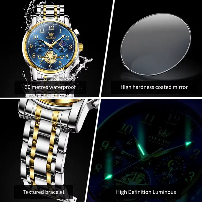 Montres-bracelets classiques de luxe OLEVS 2900 pour hommes
