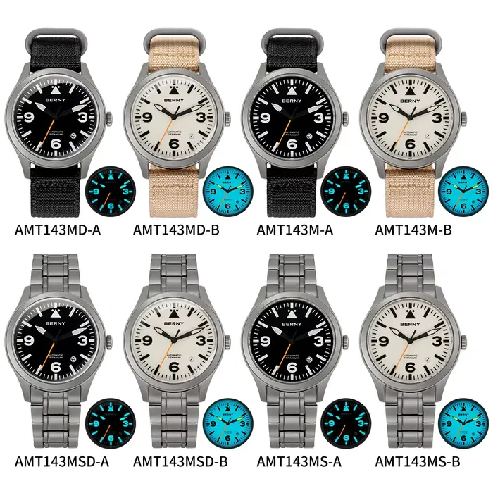 BERNY – montre automatique entièrement en titane pour hommes