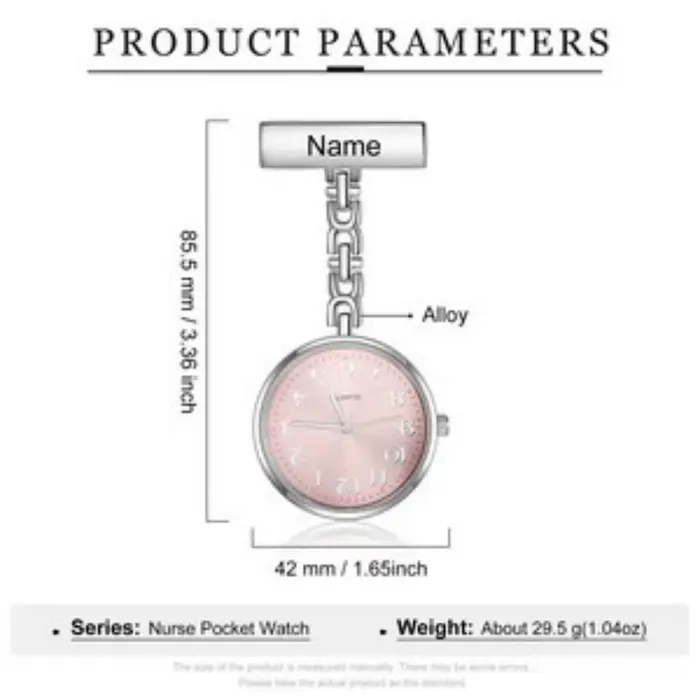Montre de poche personnalisée avec nom pour infirmières