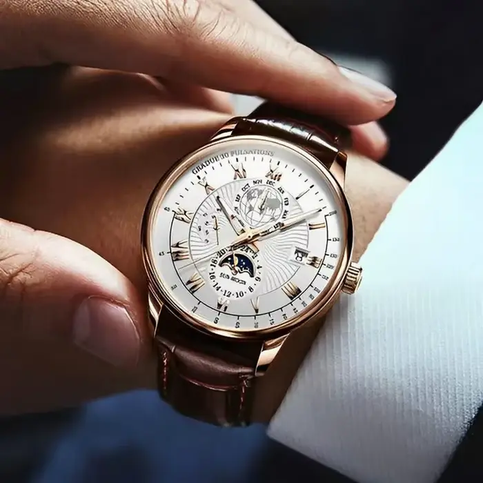 2024 hommes montre haut tendance luxe Sport montre-bracelet pour homme étanche lumineux en cuir Date montres à Quartz
