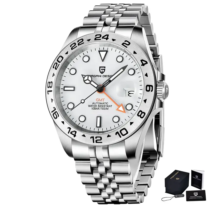 Pagani Design 2026 Nouvelle Montre de Plongée Homme 42 mm Saphir Mécanique Automatique GMT Étanche 100m PD1682
