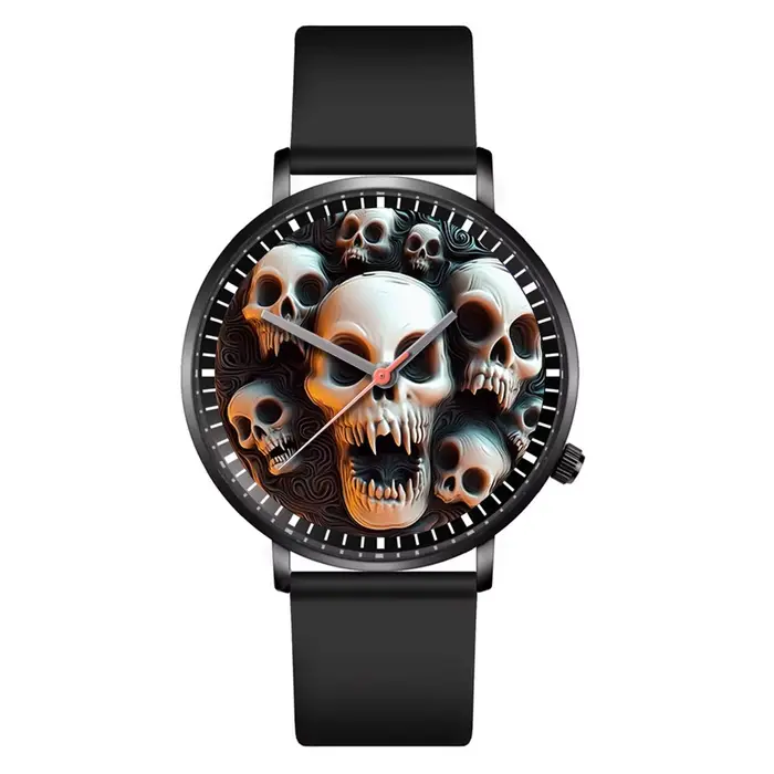Montre à quartz crâne pour hommes et femmes