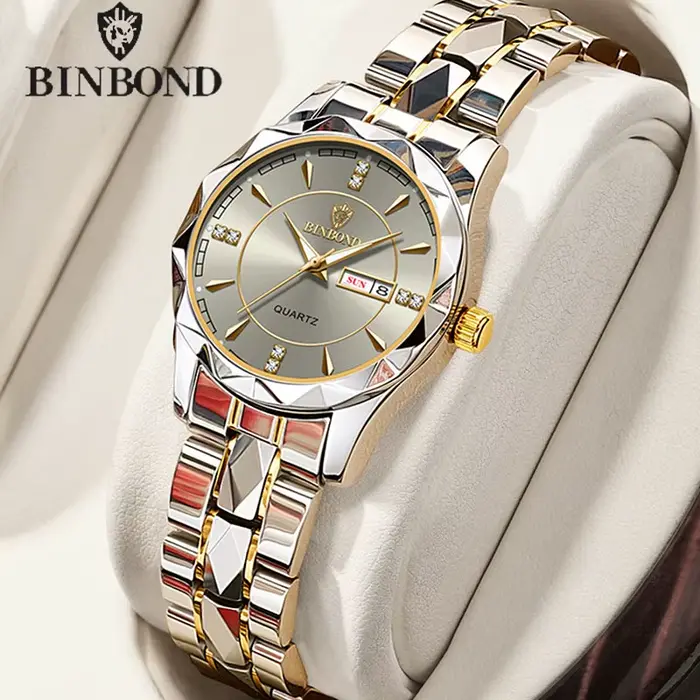 BINBONG femmes montres de luxe mode dames montre à Quartz étanche lumineux Date en acier inoxydable montre-bracelet petite amie amoureux cadeau