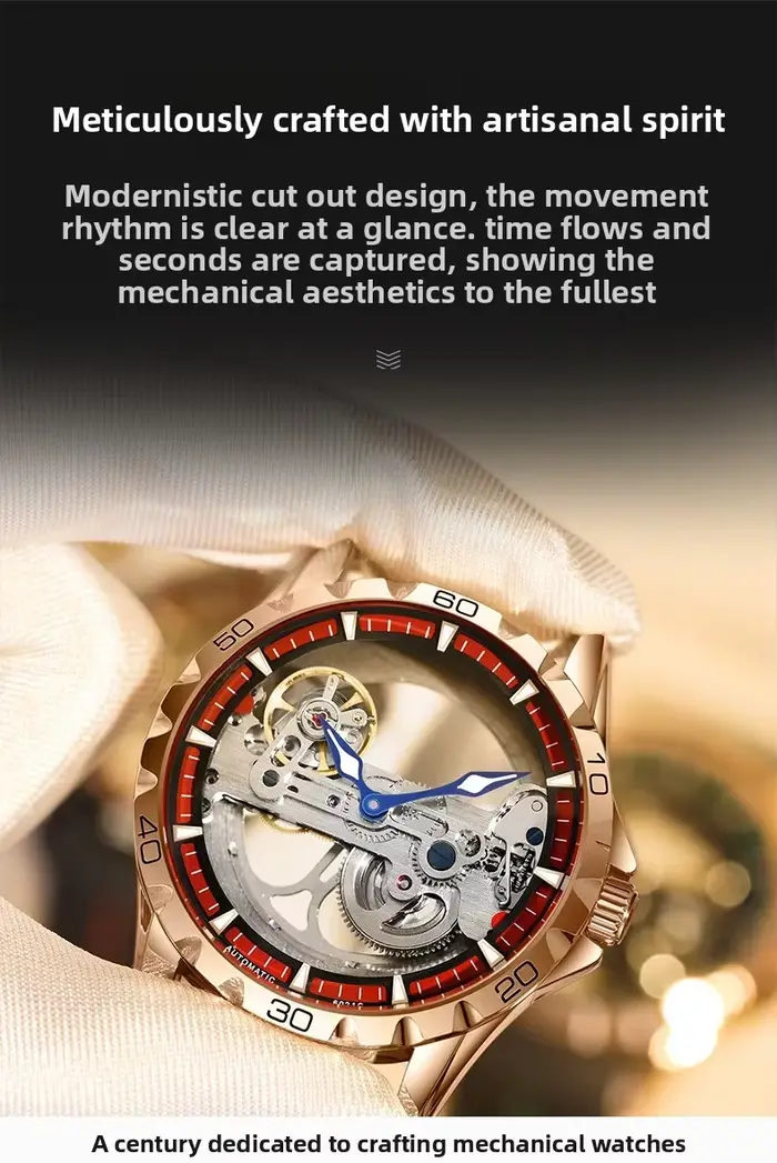 Montre mécanique automatique lumineuse de style TikTok Coupe du Monde