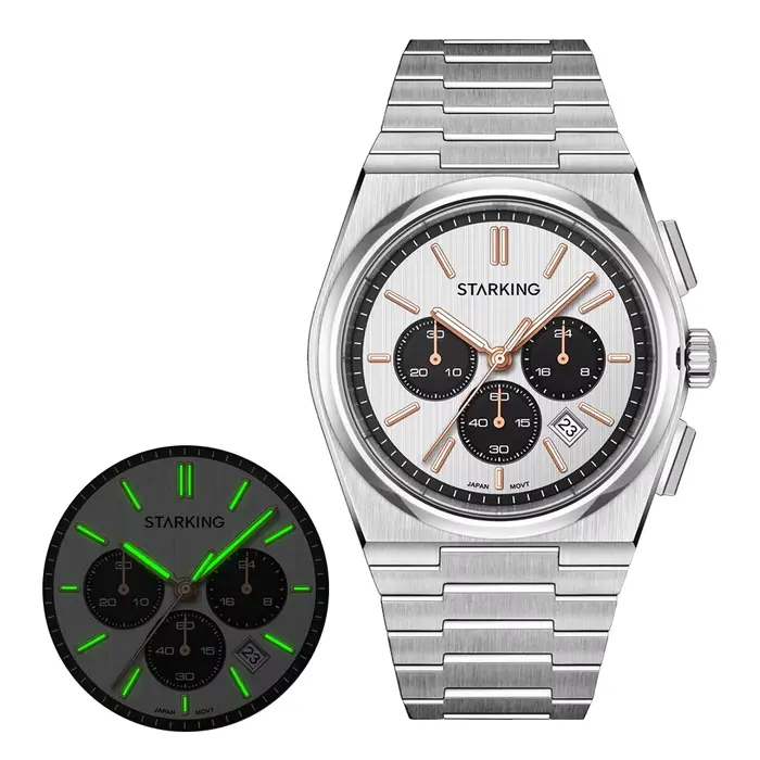 Montre à quartz de luxe pour homme STARKING, en acier inoxydable, sportive, décontractée, pour affai