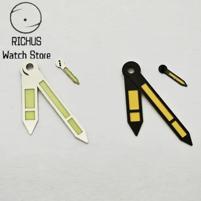 RICHUS ETA6497 noir/argent aiguilles de montre vert lumineux ajustement ETA 6497 6498 ST3600 3620 pièce accessoire de mouvement