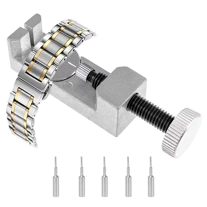 Kit de retrait de maillons de montre outil de dimensionnement de bracelet pour montres avec 12 broches de rechange pour réparation et personnalisation de montres occasions spéciales