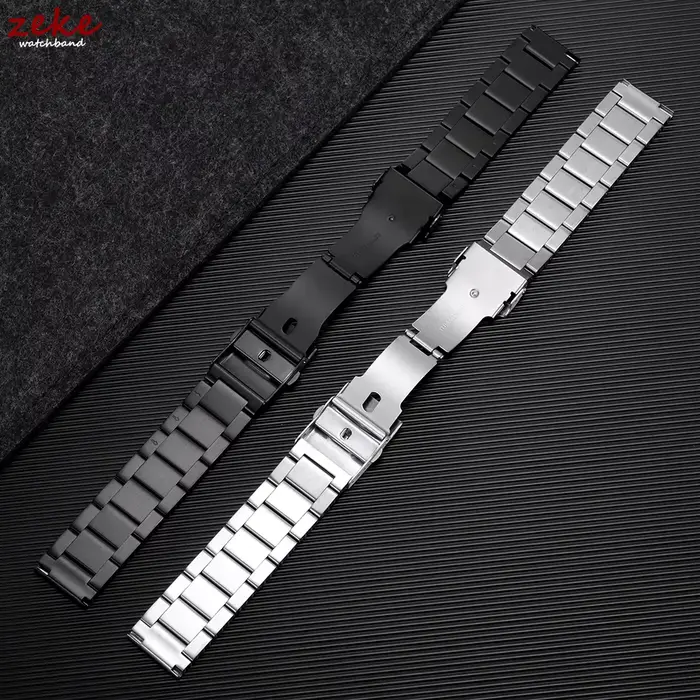 Bracelet noir argenté pour Seiko