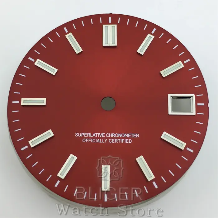 BLIGER 29mm cadran de montre Sunburst noir bleu rouge rose marron vert ciel