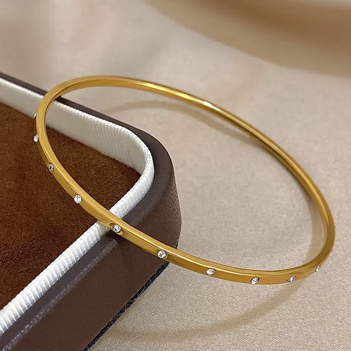 Bracelet minimaliste plaqué or pour femmes et hommes, 1 pièces, Simple, mince, manchette en acier in