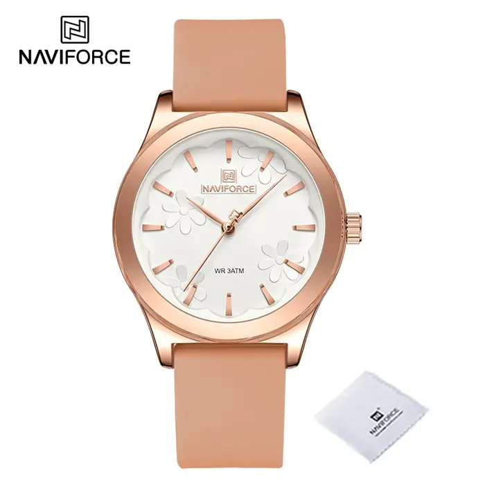 Montre pour femmes NAVIFORCE avec cadran fleuri élégant