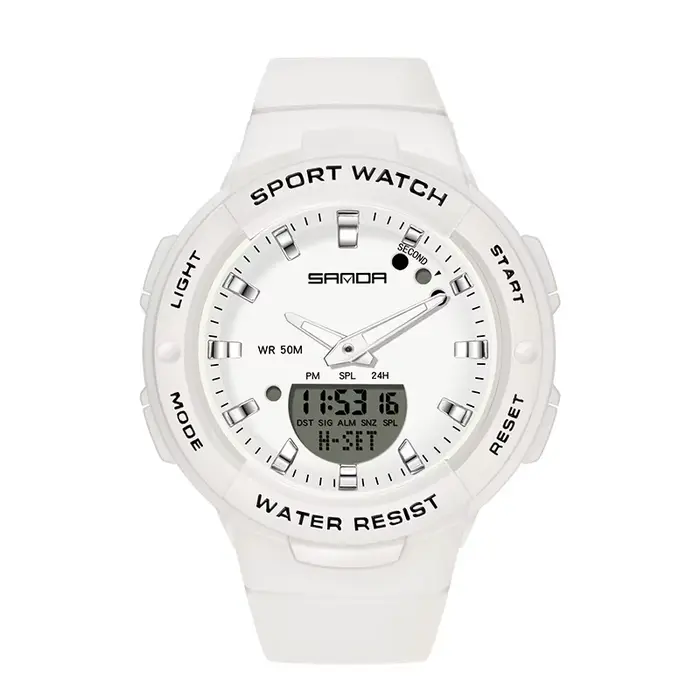Montre San Da Étanche 5 Bars Pour Femmes Mode Sport Casual Avec Fonction Chronographe Bracelet Résine Multicouleurs Occasions Spéciales