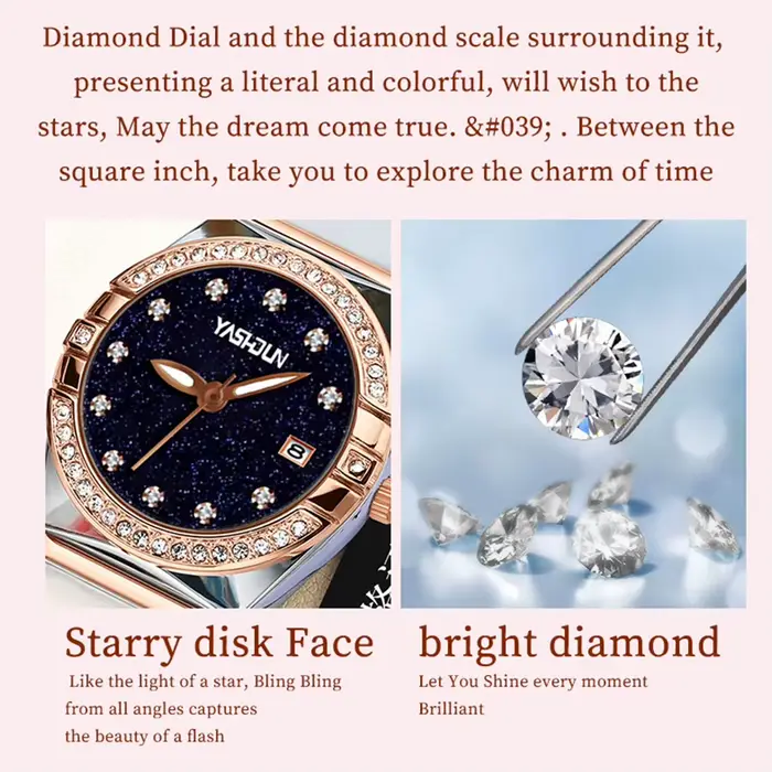 Montre élégante pour femme résistante à l'eau avec date et bracelet en acier inoxydable occasionnels et formels