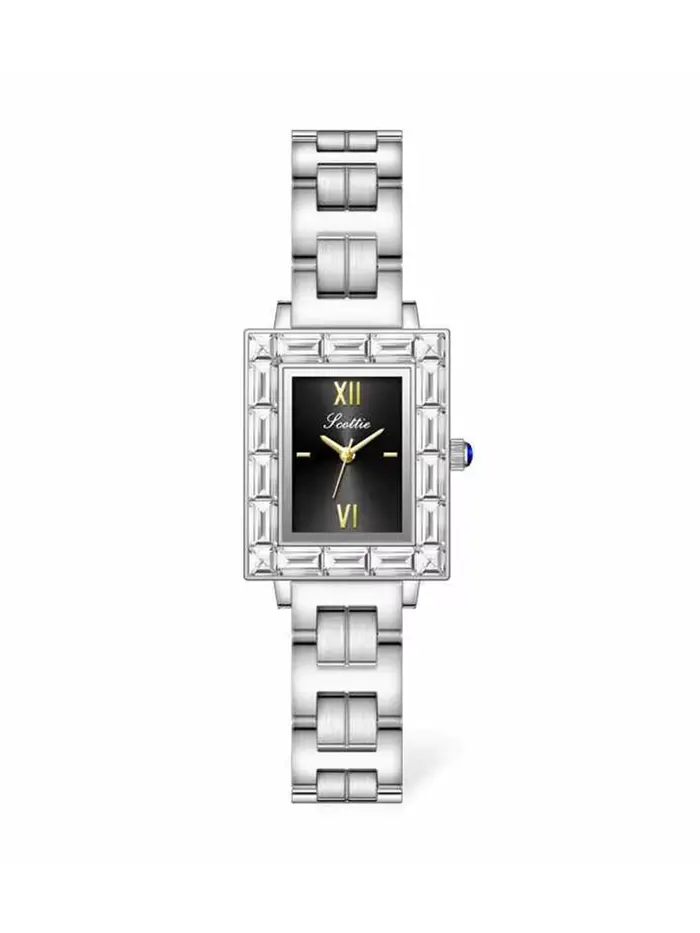 Montre rétro carrée DRNATA en alliage avec bracelet en cuir pour femmes et filles styles mode et décontracté occasions spéciales