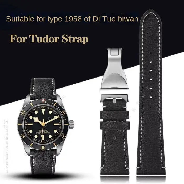 Bracelet de montre en cuir véritable pour montres 20mm 22mm polyvalent noir beige occasionnels professionnelnels élégants