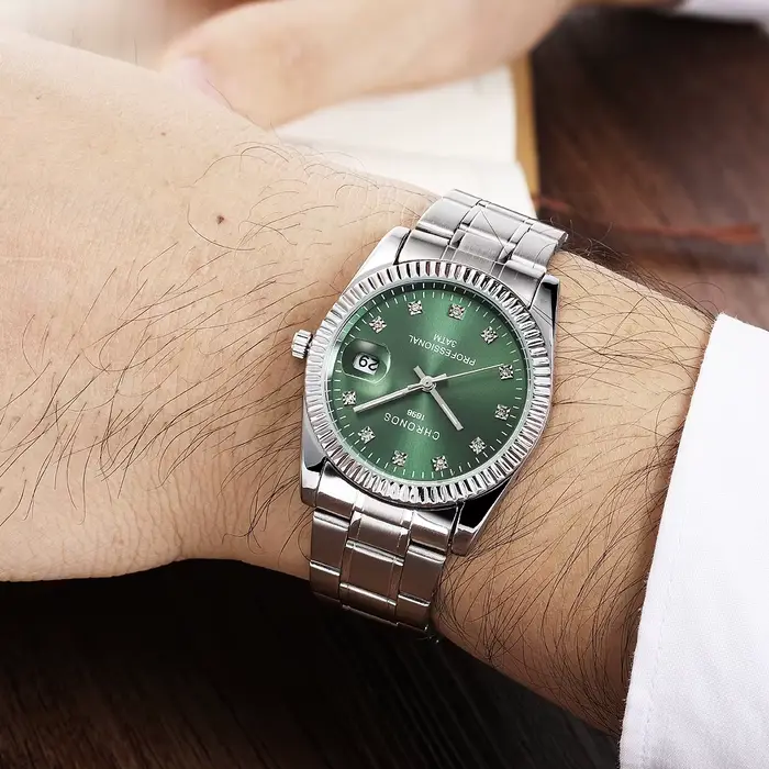 Montre étanche avec date analogique pour homme