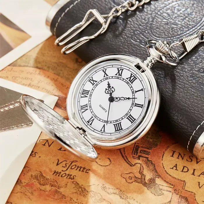 Montre de Poche à Quartz avec Numérisation Romaine pour Homme et Femme