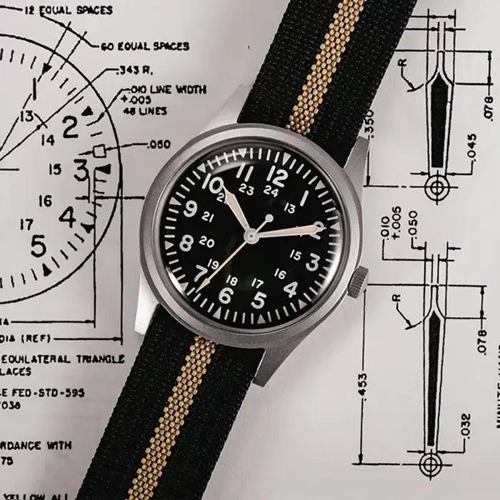 2025 nouveau RDUNAE RA03 34.5mm militaire hommes montre à Quartz Vintage G10 mis5 2035 montres K1 verre minéral montre-bracelet en acier inoxydable