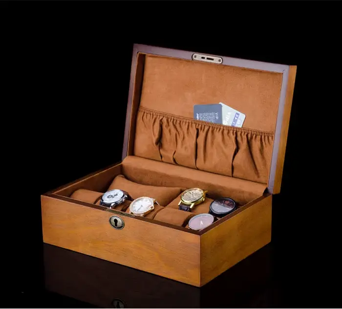 Boîte de rangement de montre en bois massif pour hommes