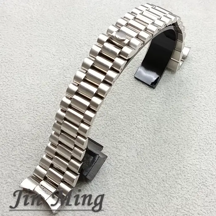 Bracelet en acier inoxydable massif 904L, 20mm de large, brossé, poli, huître, boucle pliante, serru