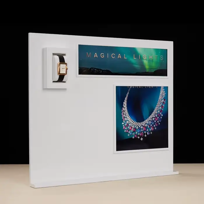 Oirlv-Support de montre en cuir blanc, présentoir, accessoires pour vitrine