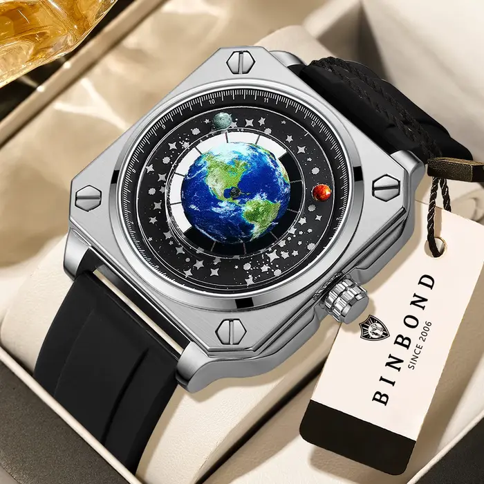 Montres-bracelets BINBOND Earth&Star Cool Quartz pour hommes, lumineuses, étanches, précises, sporti