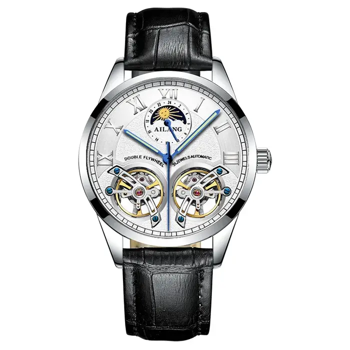 Montre Mécanique Automatique Daniel Gorman Style Affaires Personnalisable Double Tourbillon Phase De La Lune Occasions Spéciales Pour Homme