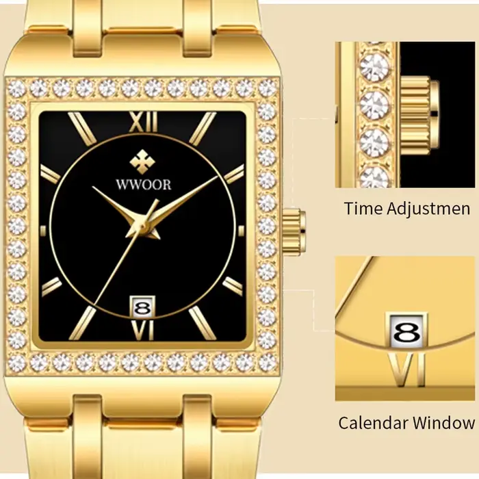 WWOOR nouvelle Montre en or 8858 pour femmes