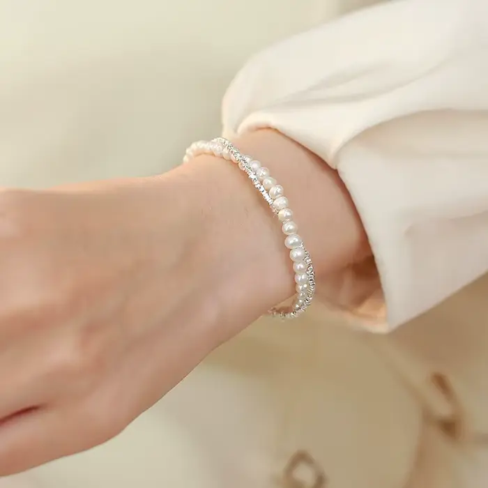 Bracelets de perles en argent Sterling 925 pour femmes et filles