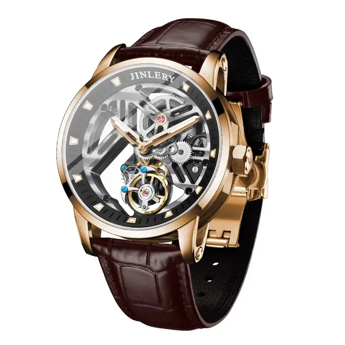 JINLERY montre de sport de luxe véritable Tourbillon