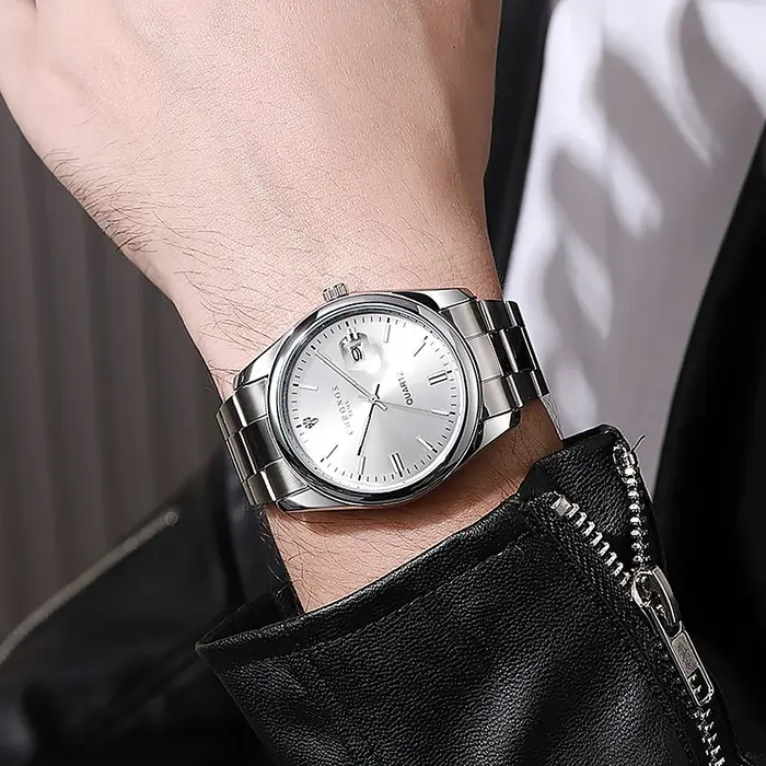 CHRONOS Top marque de luxe homme montre-bracelet étanche lumineux Date hommes montres en acier inoxydable Quartz montre