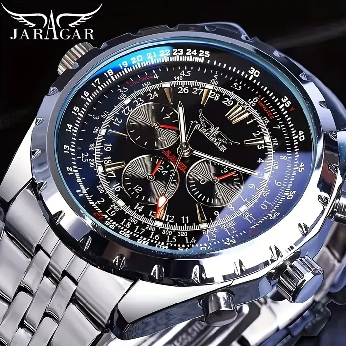 Montre élégante et fonctionnelle FORSINING en acier inoxydable pour homme avec design ajouré et grand cadran pour occasions spéciales et quotidiennes