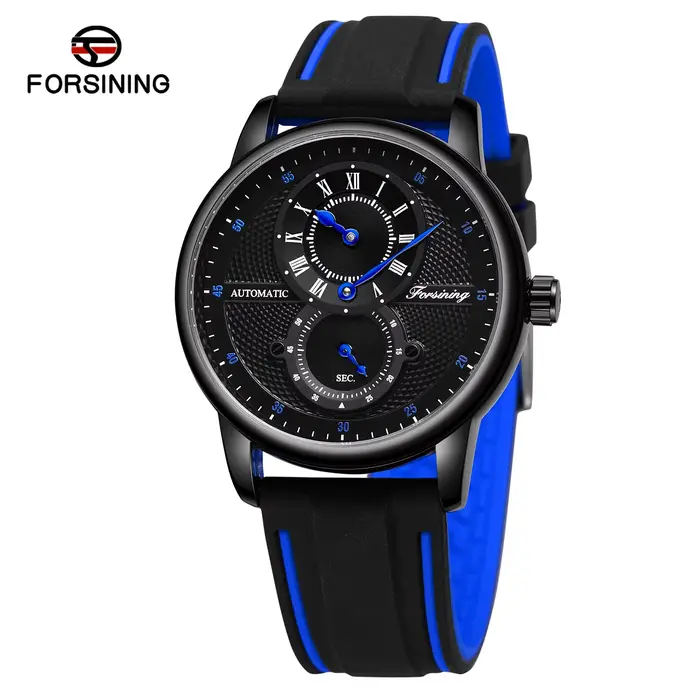 Montre mécanique à double anneau pour hommes et femmes