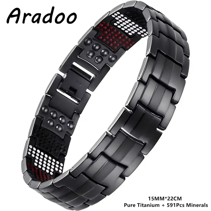 ARADOO Bracelet en titane pur de haute qualité pour hommes et femmes