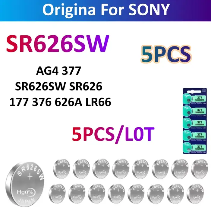 Batterie de montre argentée pour Sony 337 SR416SW