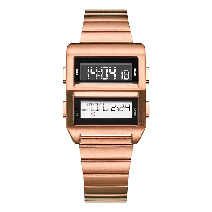Boyfriend Saint Valentin Montre-bracelet électronique rétro Cyberpunk pour pilote avec bracelet en a