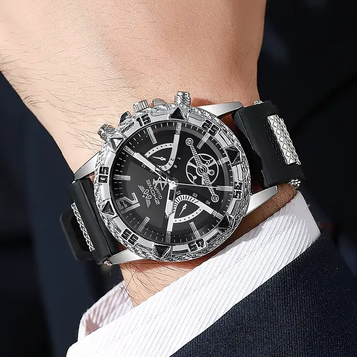 4 montres à quartz pour hommes avec cadran arabe tendance