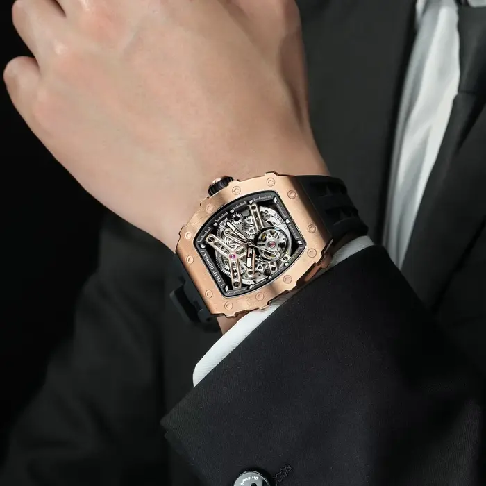 TSAR BOMBA montre mécanique automatique de marque supérieure pour hommes montre-bracelet Tonneau en acier inoxydable