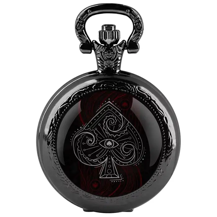 Montre De poche dôme en verre Poker cadran chiffre arabe Vintage hommes femmes collier pendentif hor